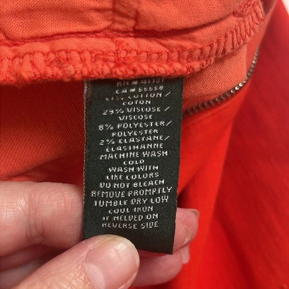 LAUREN RALPH LAUREN Orange Ankle Jeans Skinny Preppy Size 12 - Picture 4 of 5